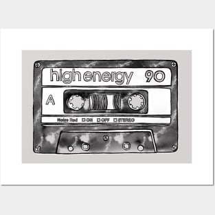 Retro Cassette Tape, High Energy 90 Posters and Art